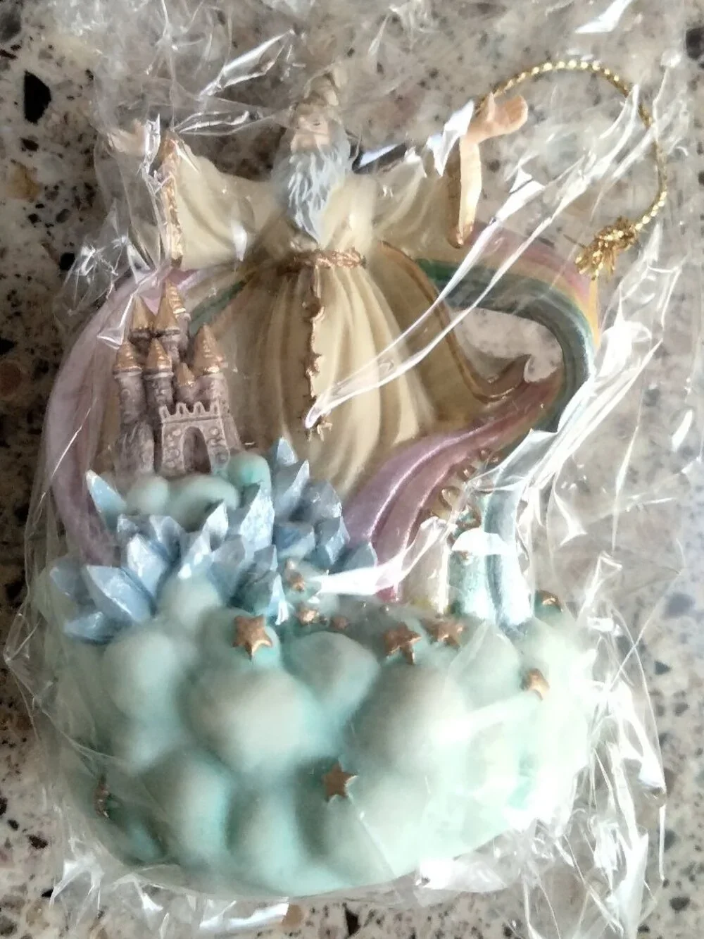 NIB Marjorie Sarnat Wizard & Rainbow Castle Ornament